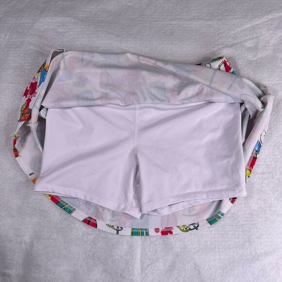 Queen Of The Court Colorful Cocktails Print Tennis Skort Skirt Women's Sz Medium - Picture 6 of 13